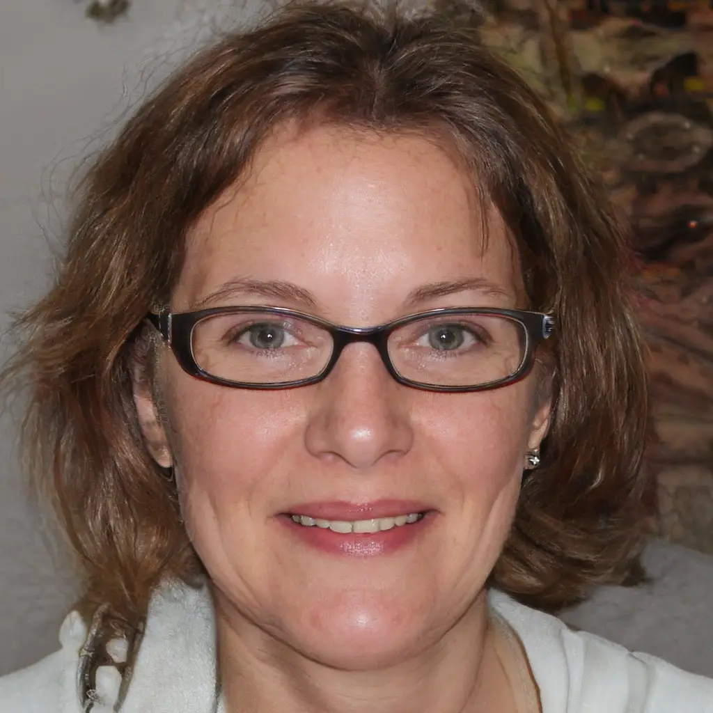 Smiling middle-aged woman wearing glasses for Neuro Surge customer review